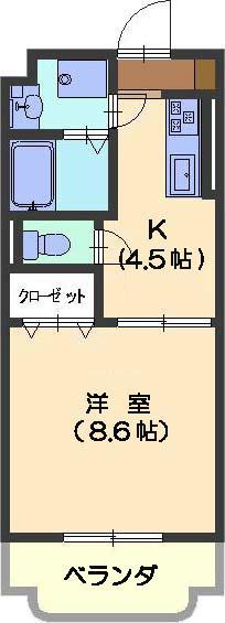 ドリーム・ピア(1DK/10階)の間取り写真