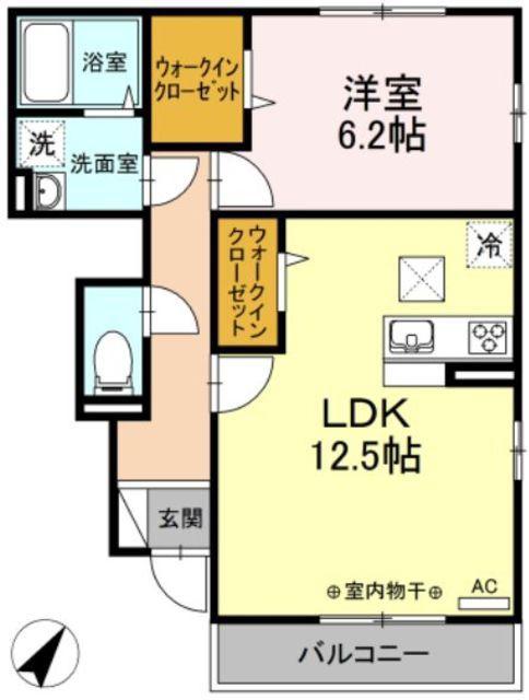 ラマージュX(1LDK/1階)の間取り写真