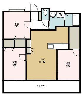 フェルト127(3LDK/4階)の間取り写真