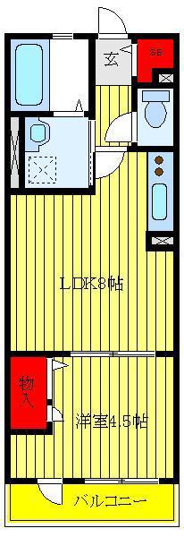 ヴィラ・ブランシュ(1LDK/3階)の間取り写真