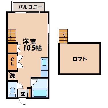シャル夢III(ワンルーム/1階)の間取り写真