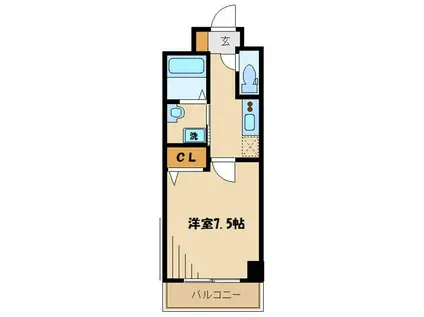 LILIE中央林間(1K/2階)の間取り写真