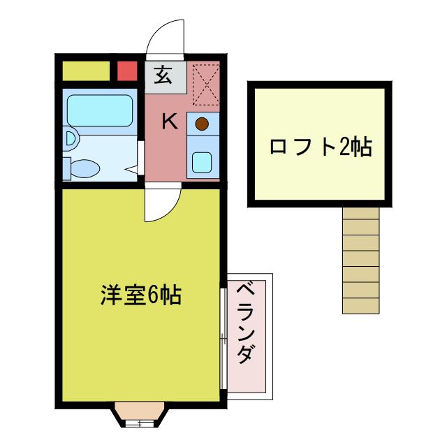 シティパレス中富Ⅴ(1K/2階)の間取り写真