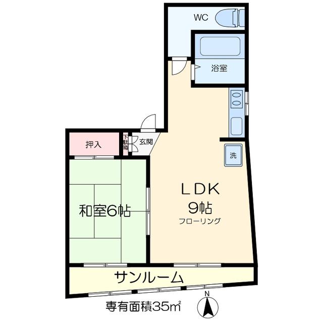 建協ハイツ(1LDK/2階)の間取り写真