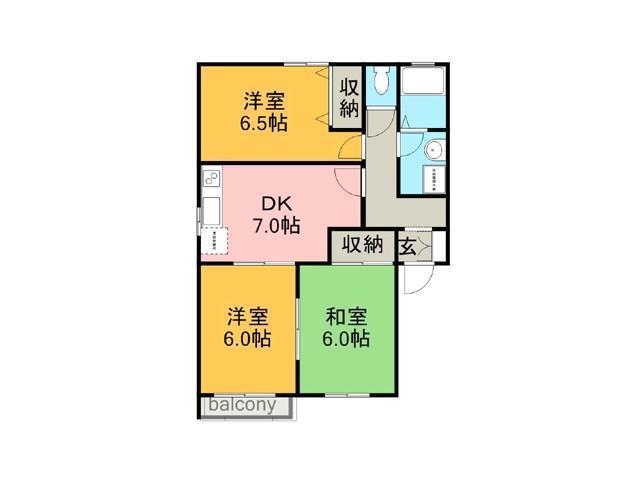 モルゲンロート(3DK/2階)の間取り写真