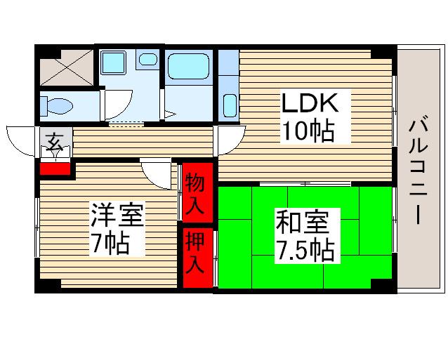 ルミエール(2LDK/3階)の間取り写真
