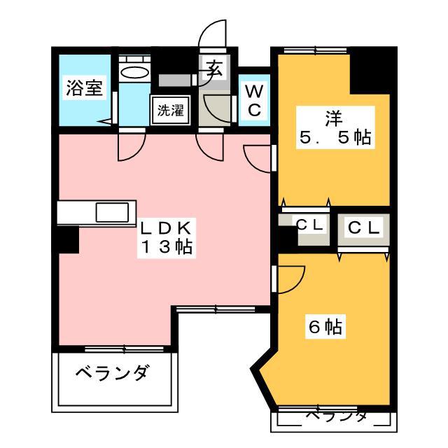 VIORA溝ノ口(2LDK/2階)の間取り写真