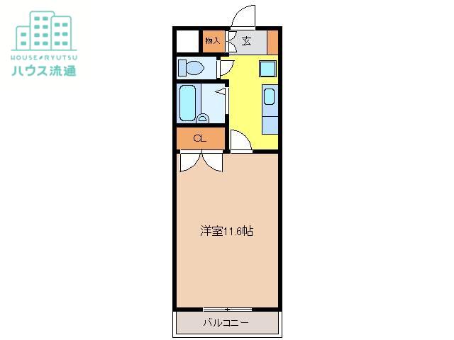 マウンテンビレッジ7(1K/2階)の間取り写真