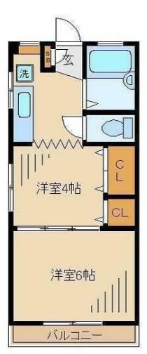 田中マンション(2K/3階)の間取り写真