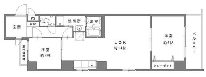 松屋レジデンス(2LDK/10階)の間取り写真