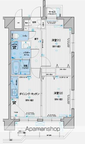 メインステージ元浅草(2DK/10階)の間取り写真