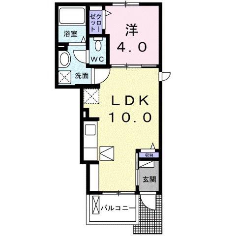 ローズシャトー(1LDK/1階)の間取り写真