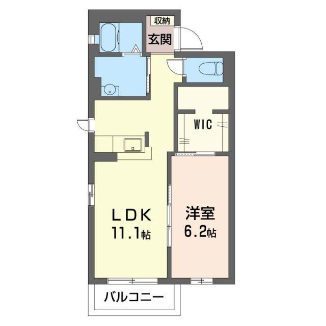 ペガサス A(1LDK/2階)の間取り写真