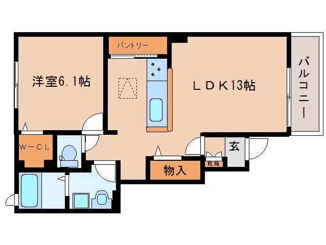 アドニスI(1LDK/1階)の間取り写真