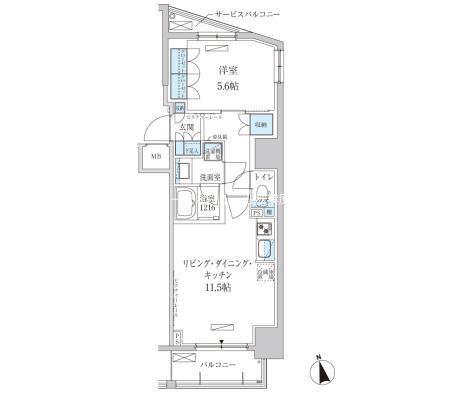 パークアクシス東上野(1LDK/10階)の間取り写真