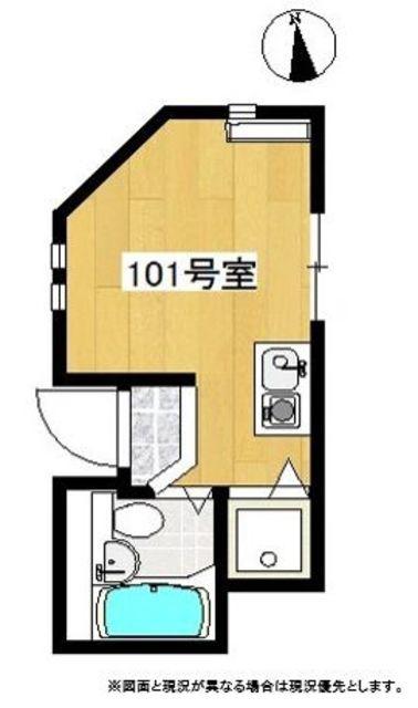K-HOUSE西ヶ原(ワンルーム/1階)の間取り写真