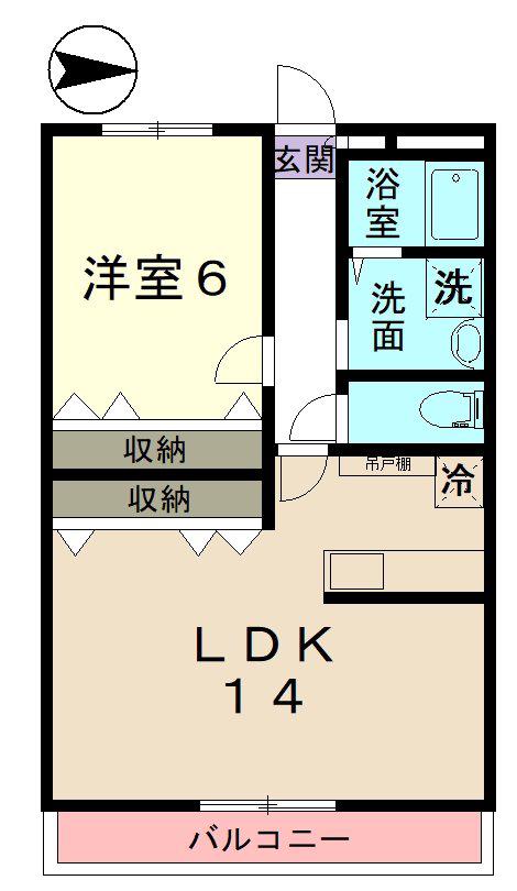 レオパレス宝PARTII(1LDK/2階)の間取り写真