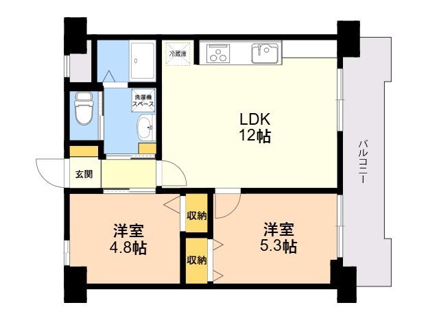 ダイアパレス大手門(2LDK/8階)の間取り写真