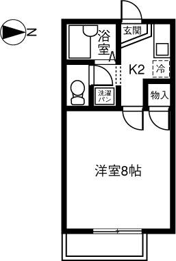 ハイツKISHI(1K/2階)の間取り写真