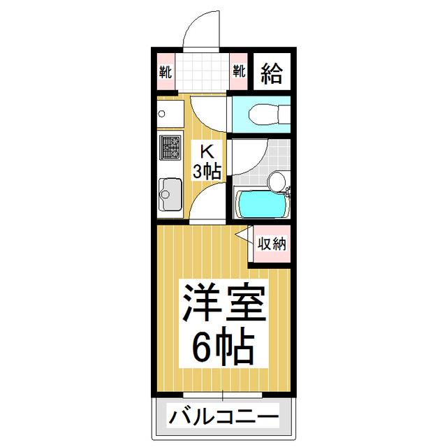 クレストンコート(1K/1階)の間取り写真
