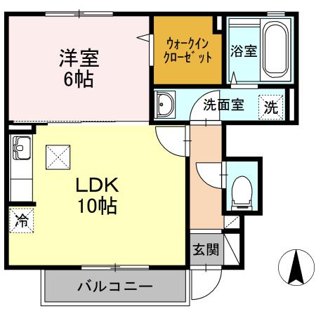 アストルム(1LDK/1階)の間取り写真