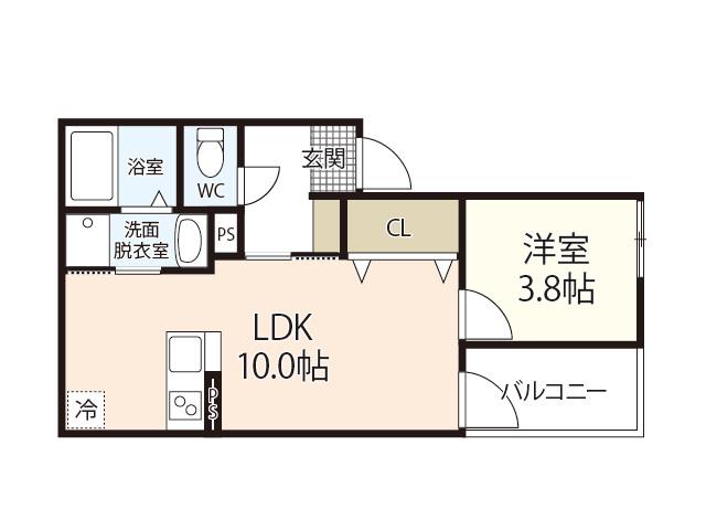 REGALE MIKADO(1LDK/2階)の間取り写真