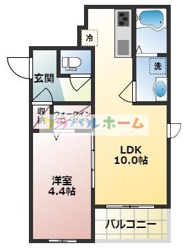 アネログランツ(1LDK/2階)の間取り写真