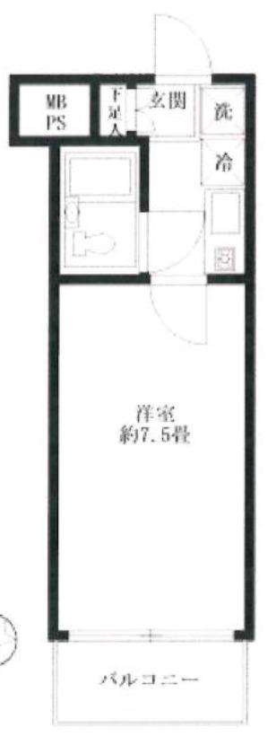 ライオンズマンション江古田第3(1K/2階)の間取り写真