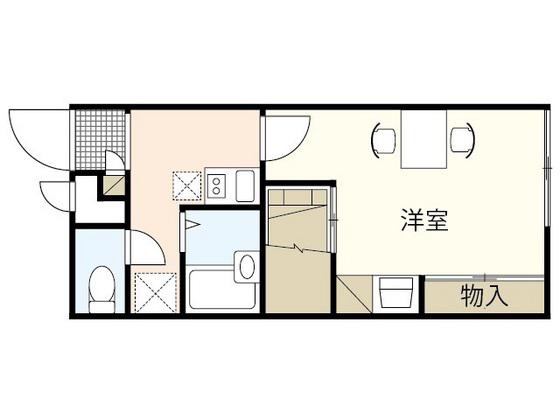 レオパレスアドミラル(1K/2階)の間取り写真