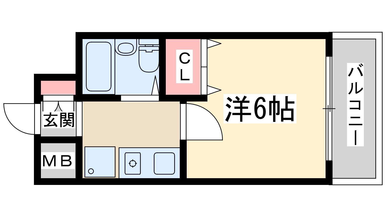 エスリード新大阪第2(1K/3階)の間取り写真