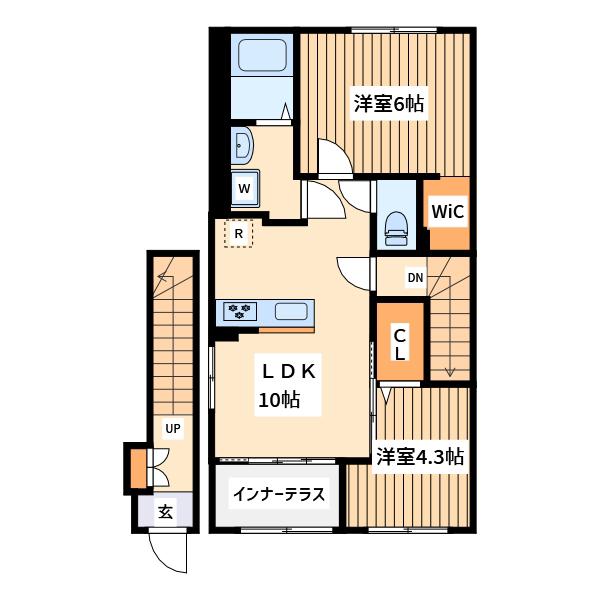 グリーンビレッジⅦ(2LDK/2階)の間取り写真