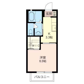 GRAND SOLEIL II(1K/2階)の間取り写真