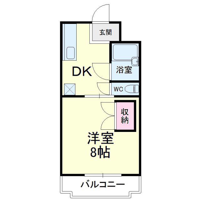 プランタンIII(1DK/3階)の間取り写真