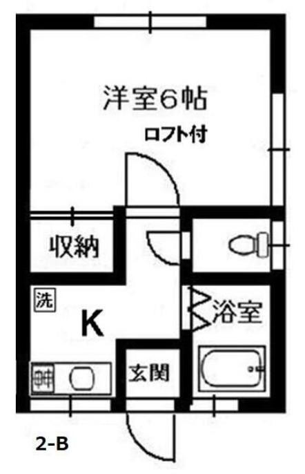 ハイツ片野(1K/2階)の間取り写真