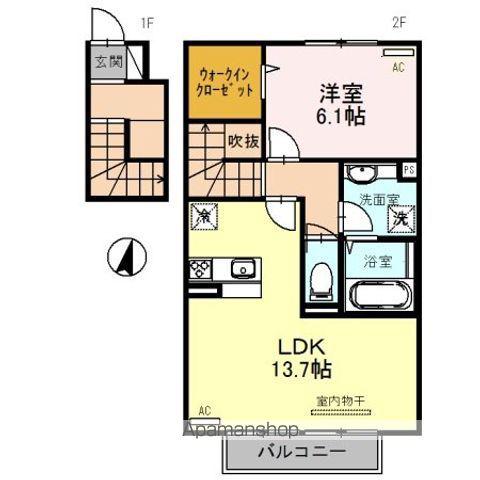 恵比寿ガーデンIII(1LDK/2階)の間取り写真
