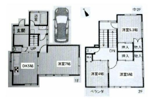 練馬区大泉町2丁目戸建(4DK/1階)の間取り写真