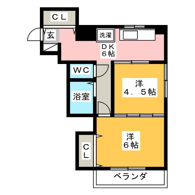 ときわマンション(2DK/2階)の間取り写真