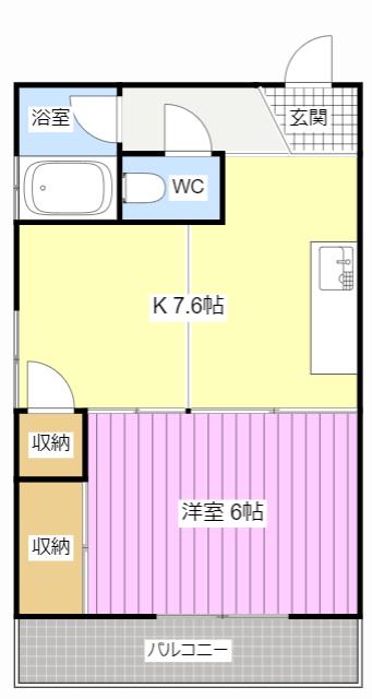 ダイドー壱番館(1K/4階)の間取り写真