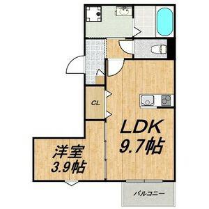 LECOCON中村(1LDK/1階)の間取り写真