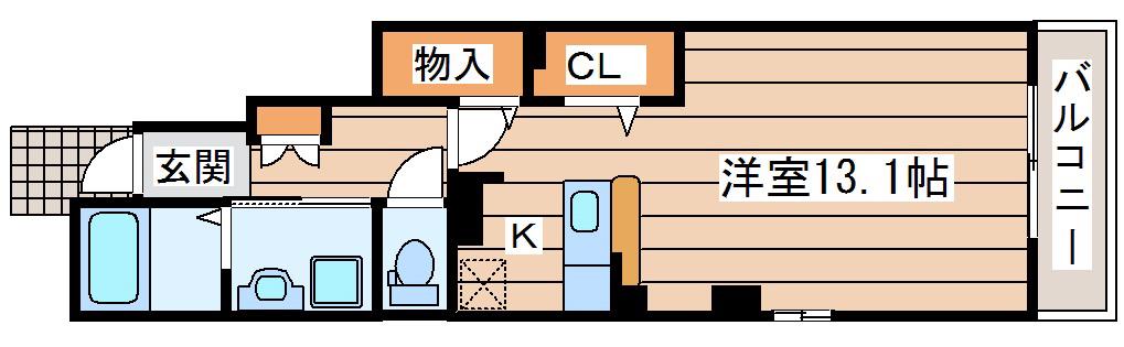 エアリーファインヒル(1K/1階)の間取り写真