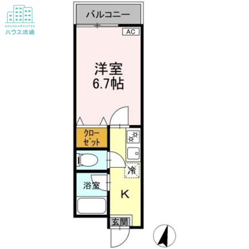 MODERN PALAZZO 文教東(1K/2階)の間取り写真