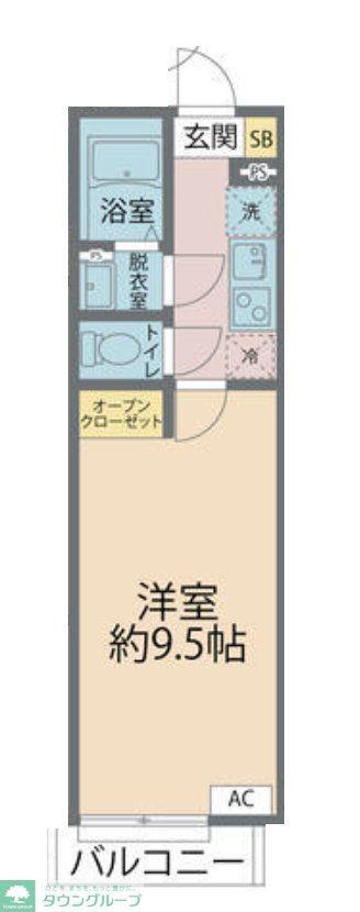 カインドネス所沢青葉台(1K/1階)の間取り写真