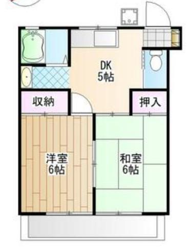 コーポ・イマイ(2DK/2階)の間取り写真
