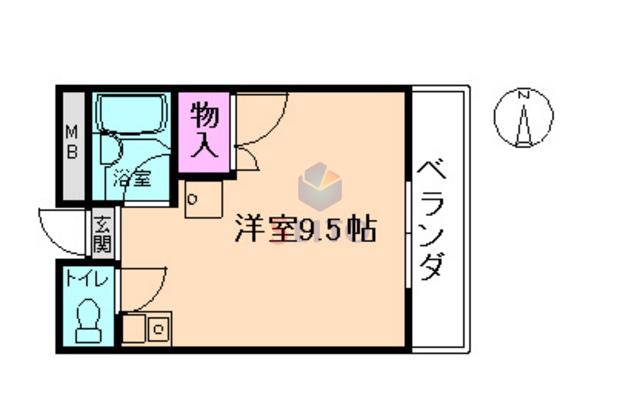 ビュー橋本(ワンルーム/2階)の間取り写真