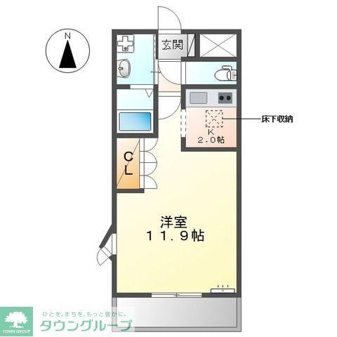 サンライズ(1K/1階)の間取り写真