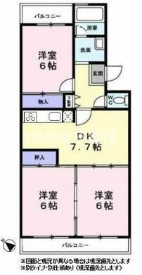 ルミエール山王A(3DK/1階)の間取り写真