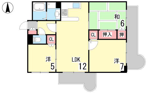 レジデンス芦屋(3LDK/1階)の間取り写真