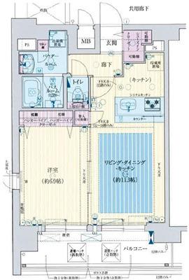 グランカリテ日本橋II(1LDK/12階)の間取り写真