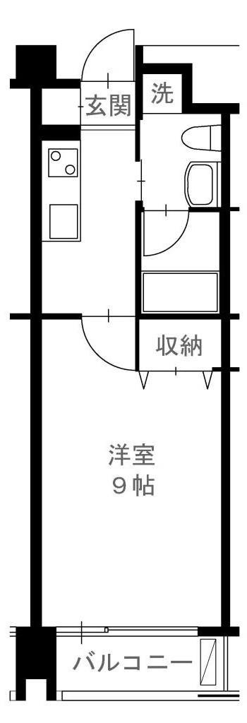 ヴィラマール河原町(1K/2階)の間取り写真