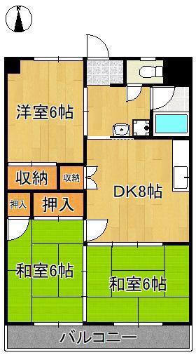 ダルマックスビル(3DK/4階)の間取り写真